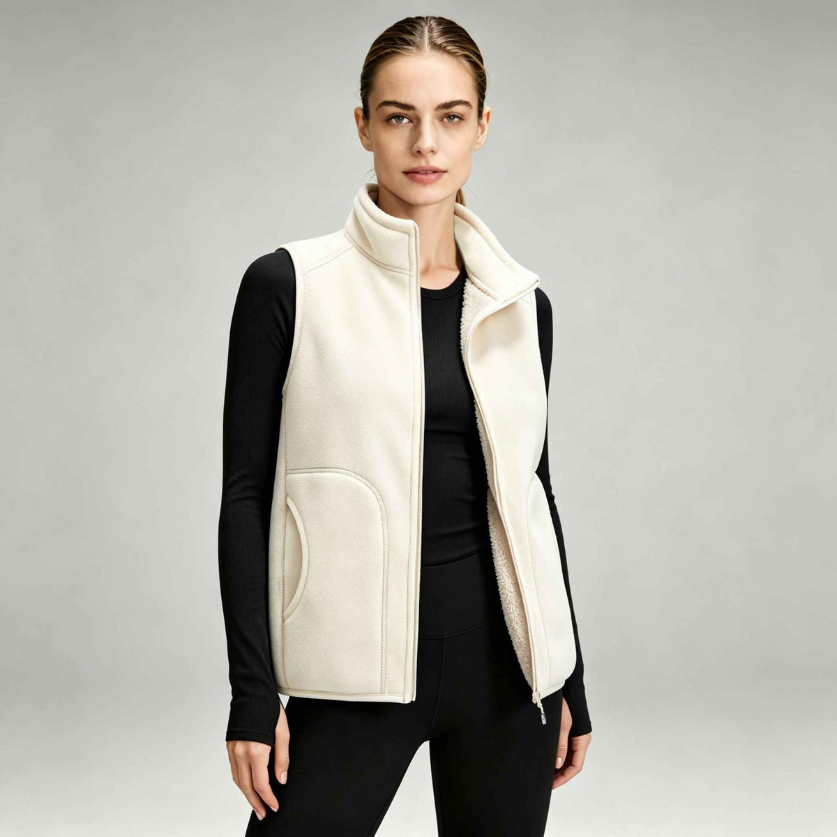 STWNLI Women’s Sherpa‑Lined Fleece Vest